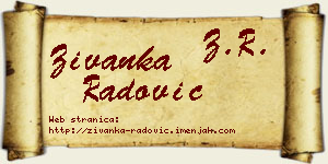 Živanka Radović vizit kartica